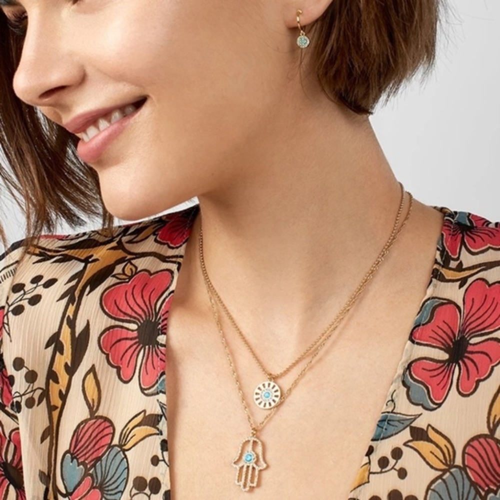 Bohemian double layer necklace